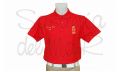 Polo rojo Patrón de Yate personalizado nombre + bandera